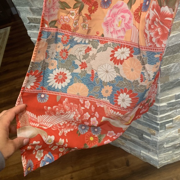 Floral Boho Long Kimono Duster Coverup Robe - Picture 7 of 9